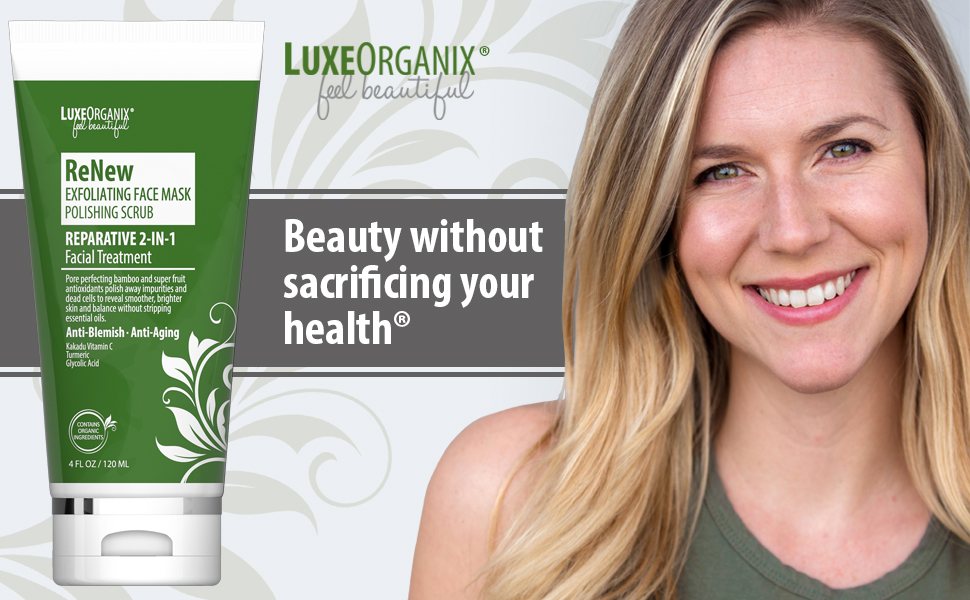 ReNew Exfoliating Face Mask Polishing Scrub | LuxeOrganix Healthy Hair &  Skin Care